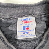 Vintage 90's Russell Athletic Black High Cotton Henley Sweatshirt