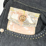 Vintage Y2K GAO Jeans Gold Stitch Embroidered Baggy Long Shorts