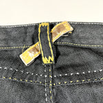 Vintage Y2K GAO Jeans Gold Stitch Embroidered Baggy Long Shorts
