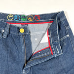 Vintage Y2K Coogi Embroidered Oni & Wing Raw Denim Shorts