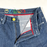 Vintage Y2K Coogi Embroidered Oni & Wing Raw Denim Shorts