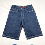 Vintage Y2K Coogi Embroidered Oni & Wing Raw Denim Shorts