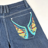 Vintage Y2K Coogi Embroidered Oni & Wing Raw Denim Shorts