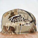 Vintage 90's Team Realtree Camo Suede Bill Hunting Strapback Hat
