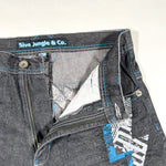Vintage Y2K 5ive Jungle & Co. Graffiti Embroidered Baggy Denim Shorts