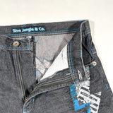 Vintage Y2K 5ive Jungle & Co. Graffiti Embroidered Baggy Denim Shorts