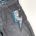 Vintage Y2K 5ive Jungle & Co. Graffiti Embroidered Baggy Denim Shorts