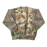 Camouflage-patterned sweatshirt on a white background