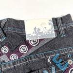 Vintage Y2K 5ive Jungle & Co. Graffiti Embroidered Baggy Denim Shorts