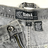 Vintage Y2K Karl Kani Gray Stitch Detail Baggy Denim Shorts