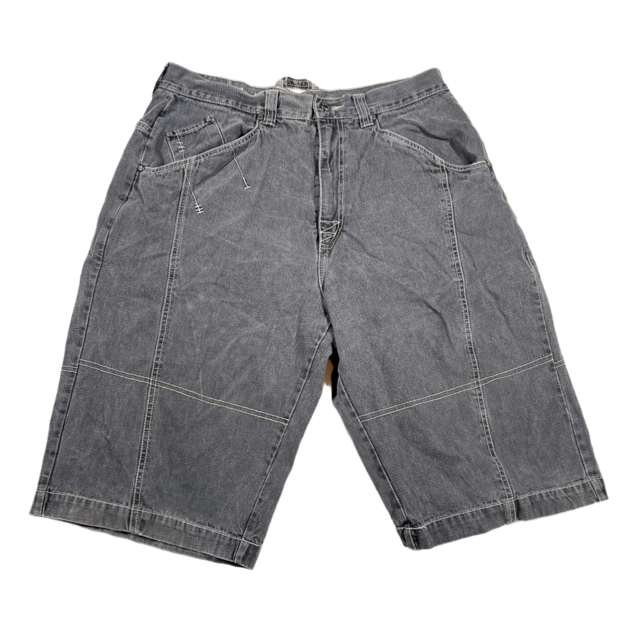 【BAON】[unisex] Koise Vintage Washing Bijo Bermuda Denim PT Vintage Bojo One World Denim Jeans Womens 28x32 High Waist