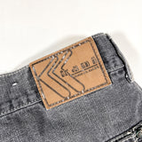 Vintage Y2K Karl Kani Gray Stitch Detail Baggy Denim Shorts