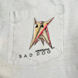 Vintage 80's American Bad Dog Skeleton Pocket Graphic T-Shirt
