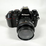 Vintage 1986 Nikon N2020 SLR with AF Nikkor 35–70mm Lens Film Camera