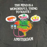 Vintage 90's Amsterdam Sex Smoke Beer Brain Funny T-Shirt