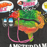 Vintage 90's Amsterdam Sex Smoke Beer Brain Funny T-Shirt