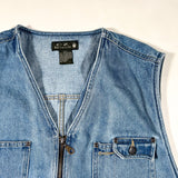 Vintage 90's CZ Basics Light Wash Denim Utility Vest