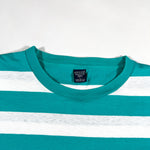 Vintage 90's Land's End Teal Striped Pocket T-Shirt