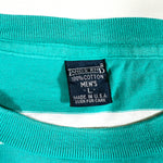 Vintage 90's Land's End Teal Striped Pocket T-Shirt