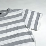 Vintage 90's Land's End Gray Striped Pocket T-Shirt