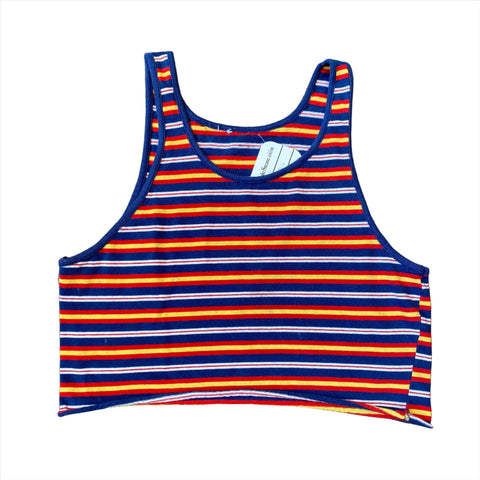 Vintage 80's Striped Cropped Tank Top T-Shirt