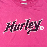 Modern Y2K Hurley Pink Logo Surf Skate Graphic T-Shirt