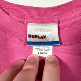 Modern Y2K Hurley Pink Logo Surf Skate Graphic T-Shirt