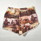 Vintage 70's Sears Western Cowboy Print Running Athletic Shorts