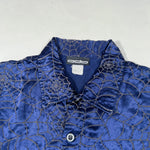 Vintage 90's ODO Spider Web Pattern Satin Button Down Shirt