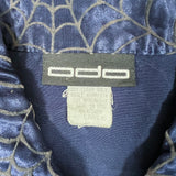 Vintage 90's ODO Spider Web Pattern Satin Button Down Shirt