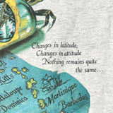 Vintage 90's Shipwreck Rum Caribbean Map Graphic T-Shirt