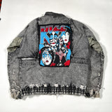 Vintage 80's KISS Patched Canyon River Blues Distressed Jacket