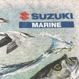 Vintage 90's Suzuki Marine Striped Bass Fishing Graphic T-Shirt