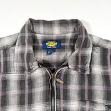 Vintage Y2K Utility Plaid Zip-Up Boxy Fit Shirt
