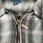 Vintage Y2K Utility Plaid Zip-Up Boxy Fit Shirt