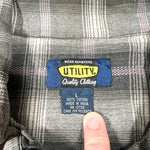 Vintage Y2K Utility Plaid Zip-Up Boxy Fit Shirt