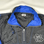 Vintage 90's FUBU Black & Blue 1/4 Zip Nylon Windbreaker Jacket