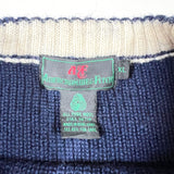 Vintage 80’s Abercrombie & Fitch Navy/Cream Crest Wool Sweater