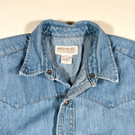 Vintage 80's Banana Republic Safari Denim Pearl Snap Western Shirt