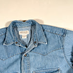 Vintage 80's Banana Republic Safari Denim Pearl Snap Western Shirt
