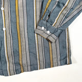 Vintage 60's Loop Collar Made in Denmark Vertical Stripe Button Up Shirt