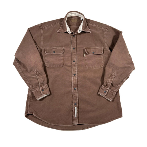 Vintage 90's Barbour Tattersall Chamois Snap Button Up Shirt