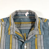 Vintage 60's Loop Collar Made in Denmark Vertical Stripe Button Up Shirt