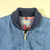 Vintage 80's OshKosh Denim Southwest Wool Lined Bomber Jacket