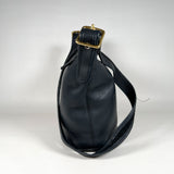 Vintage 90's Generic Black Leather Duffle Sac Purse