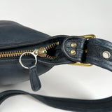 Vintage 90's Generic Black Leather Duffle Sac Purse