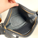 Vintage 90's Generic Black Leather Duffle Sac Purse