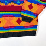 Vintage 80’s Jolie Rainbow Geometric Knit Sweater