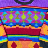 Vintage 80’s Jolie Rainbow Geometric Knit Sweater
