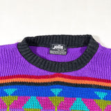 Vintage 80’s Jolie Rainbow Geometric Knit Sweater